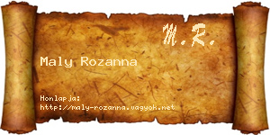 Maly Rozanna névjegykártya